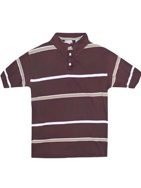 POINT ZERO Men's Striped Short Sleeve Polo Size Large